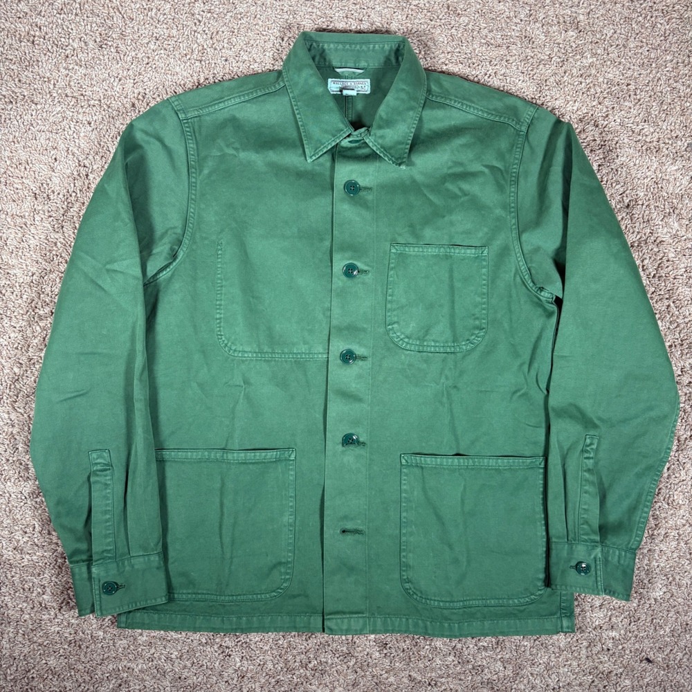 Wallace & Barnes Mens Green Cotton Twill Chore Jacket Size M 10234 - Picture 1 of 7